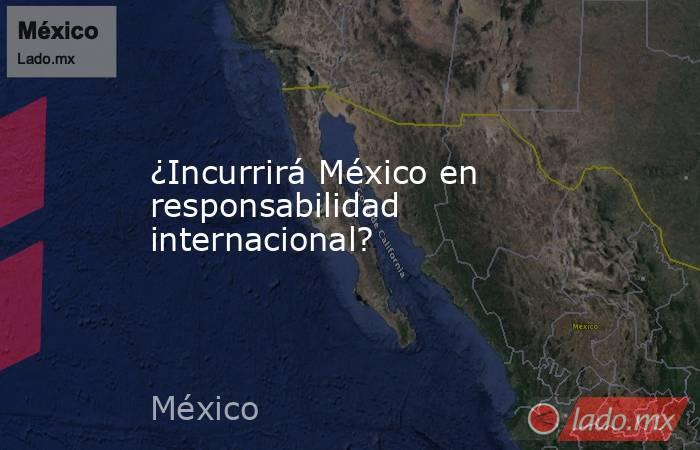¿Incurrirá México en responsabilidad internacional?. Noticias en tiempo real