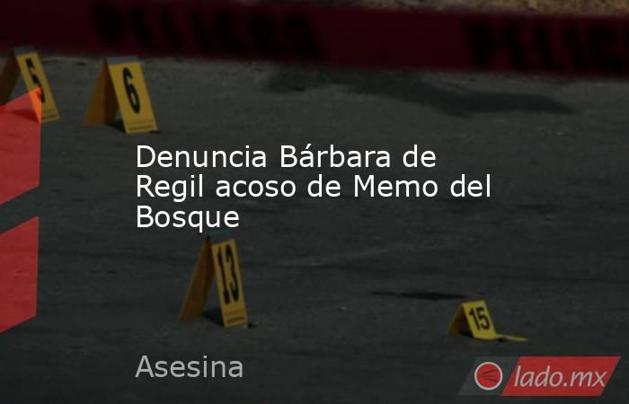 Denuncia Bárbara de Regil acoso de Memo del Bosque. Noticias en tiempo real