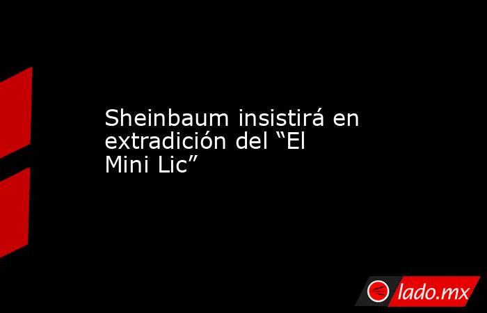 Sheinbaum insistirá en extradición del “El Mini Lic”. Noticias en tiempo real