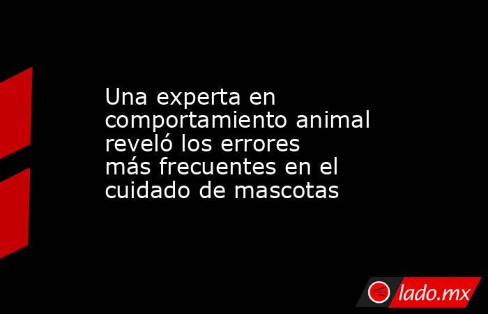Una experta en comportamiento animal reveló los errores más frecuentes en el cuidado de mascotas . Noticias en tiempo real