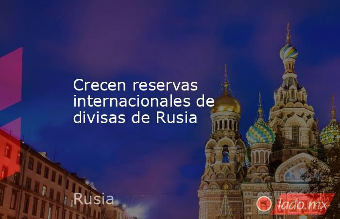 Crecen reservas internacionales de divisas de Rusia. Noticias en tiempo real