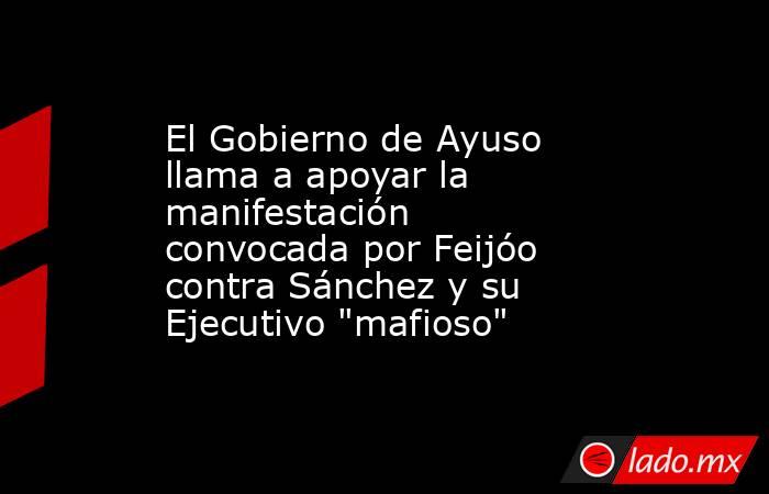 El Gobierno de Ayuso llama a apoyar la manifestación convocada por Feijóo contra Sánchez y su Ejecutivo 
