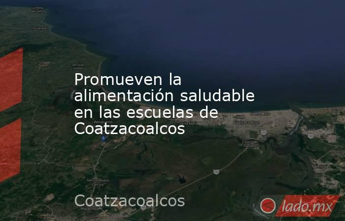Promueven la alimentación saludable en las escuelas de Coatzacoalcos. Noticias en tiempo real