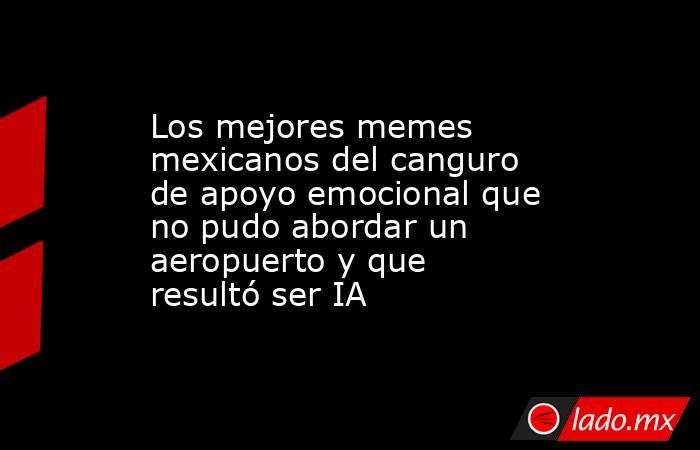 Los mejores memes mexicanos del canguro de apoyo emocional que no pudo abordar un aeropuerto y que resultó ser IA . Noticias en tiempo real
