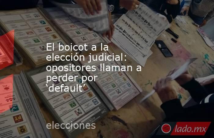 El boicot a la elección judicial: opositores llaman a perder por ‘default’. Noticias en tiempo real