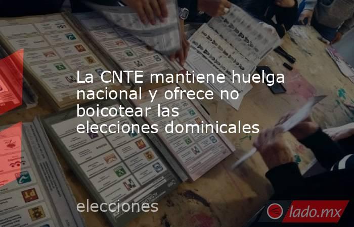 La CNTE mantiene huelga nacional y ofrece no boicotear las elecciones dominicales. Noticias en tiempo real