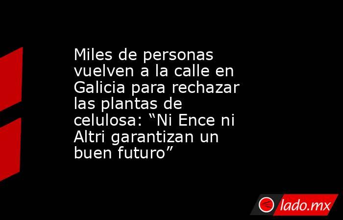 Miles de personas vuelven a la calle en Galicia para rechazar las plantas de celulosa: “Ni Ence ni Altri garantizan un buen futuro”. Noticias en tiempo real