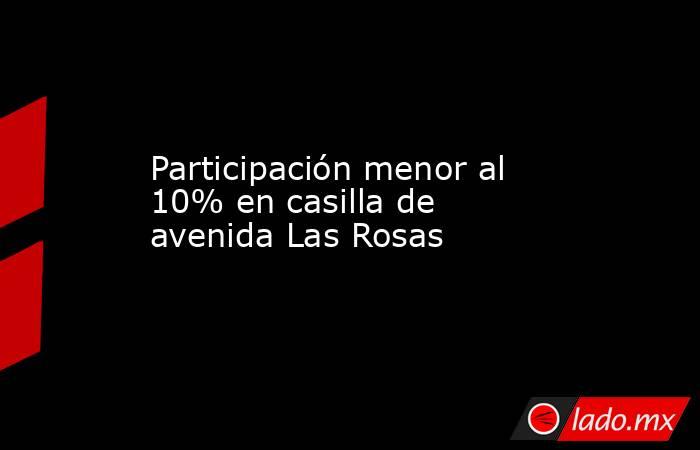 Participación menor al 10% en casilla de avenida Las Rosas. Noticias en tiempo real