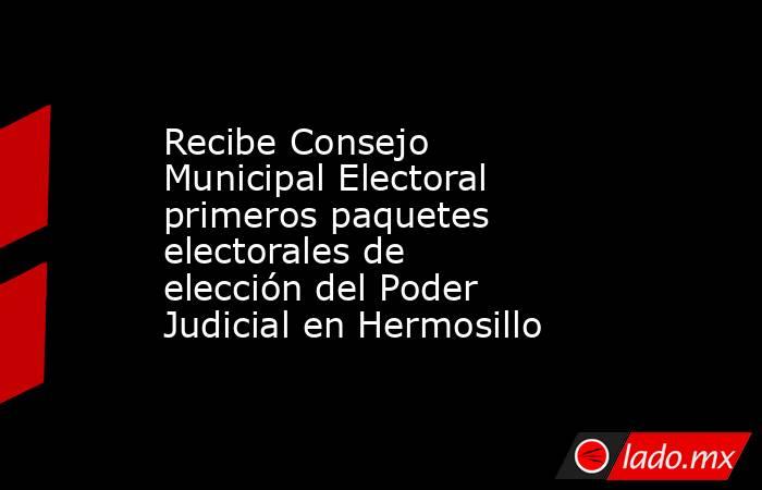 Recibe Consejo Municipal Electoral primeros paquetes electorales de elección del Poder Judicial en Hermosillo. Noticias en tiempo real