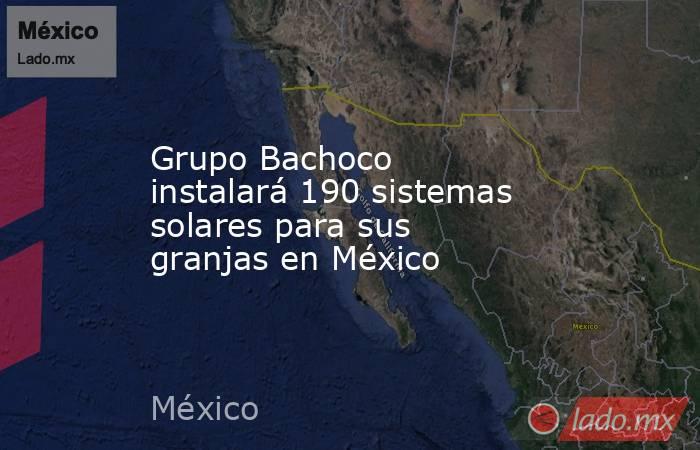 Grupo Bachoco instalará 190 sistemas solares para sus granjas en México. Noticias en tiempo real