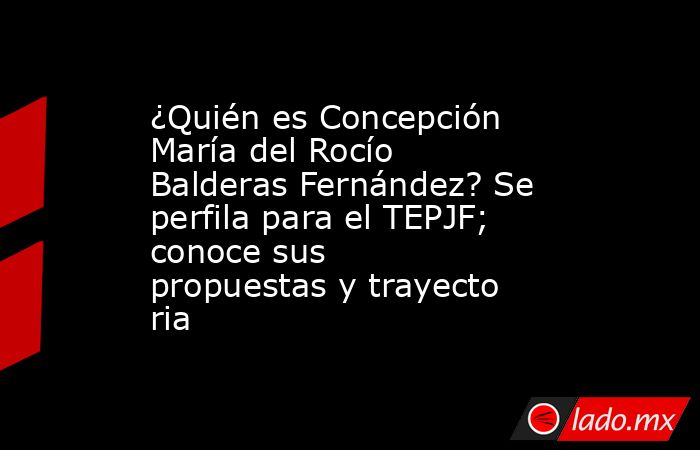 ¿Quién es Concepción María del Rocío Balderas Fernández? Se perfila para el TEPJF; conoce sus propuestas y trayectoria. Noticias en tiempo real