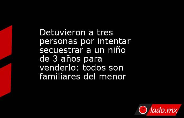Detuvieron a tres personas por intentar secuestrar a un niño de 3 años para venderlo: todos son familiares del menor . Noticias en tiempo real