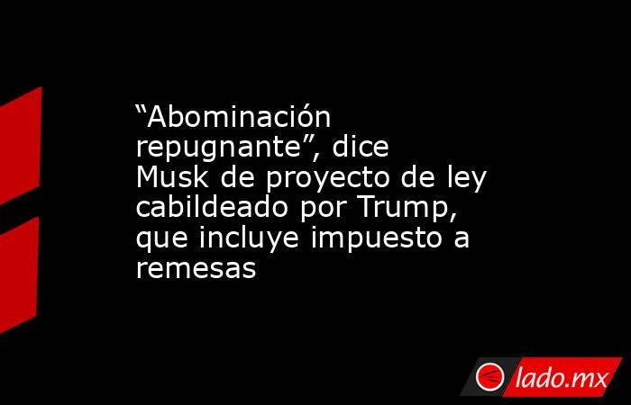 “Abominación repugnante”, dice Musk de proyecto de ley cabildeado por Trump, que incluye impuesto a remesas. Noticias en tiempo real