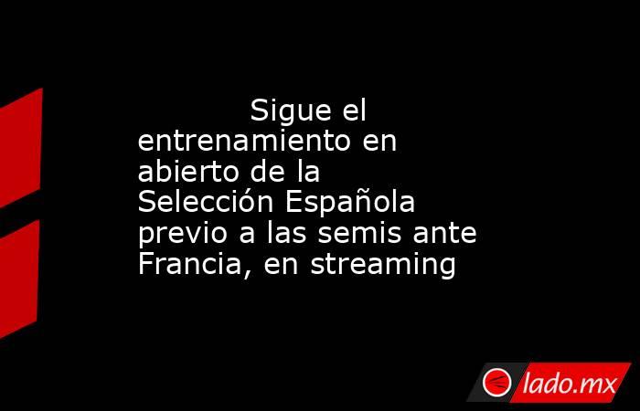            Sigue el entrenamiento en abierto de la Selección Española previo a las semis ante Francia, en streaming       . Noticias en tiempo real
