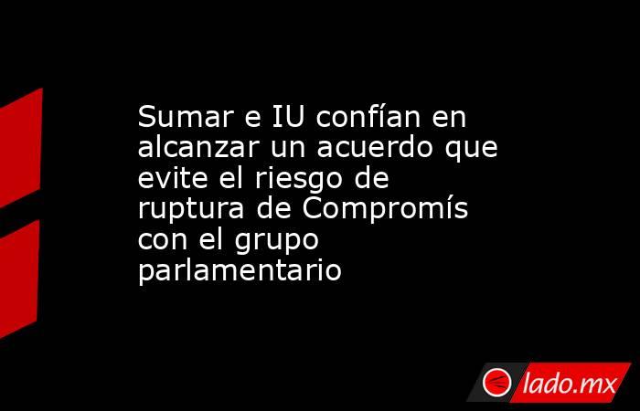 Sumar e IU confían en alcanzar un acuerdo que evite el riesgo de ruptura de Compromís con el grupo parlamentario. Noticias en tiempo real