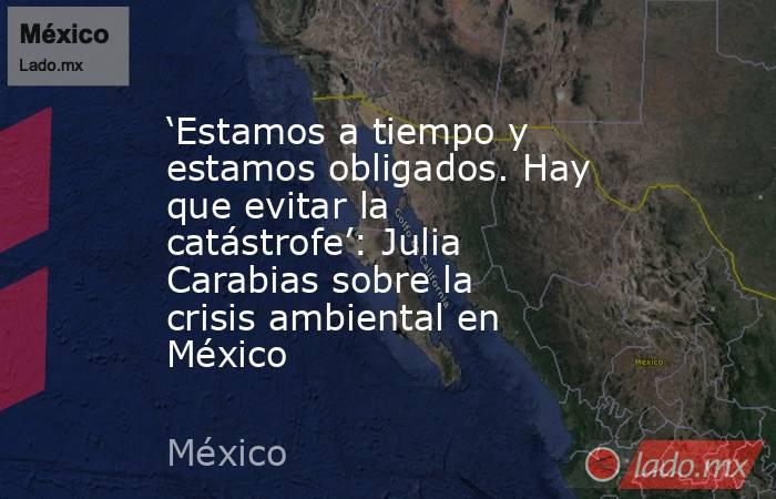 ‘Estamos a tiempo y estamos obligados. Hay que evitar la catástrofe’: Julia Carabias sobre la crisis ambiental en México. Noticias en tiempo real