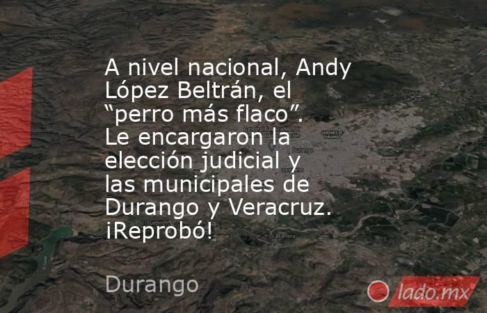 A nivel nacional, Andy López Beltrán, el “perro más flaco”. Le encargaron la elección judicial y las municipales de Durango y Veracruz. ¡Reprobó!. Noticias en tiempo real