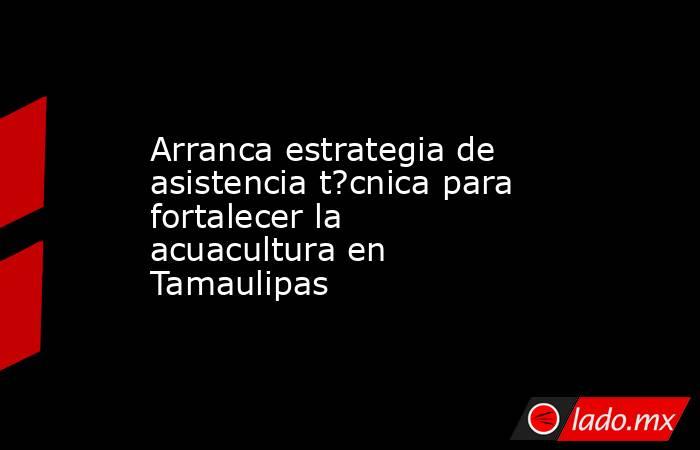 Arranca estrategia de asistencia t?cnica para fortalecer la acuacultura en Tamaulipas. Noticias en tiempo real
