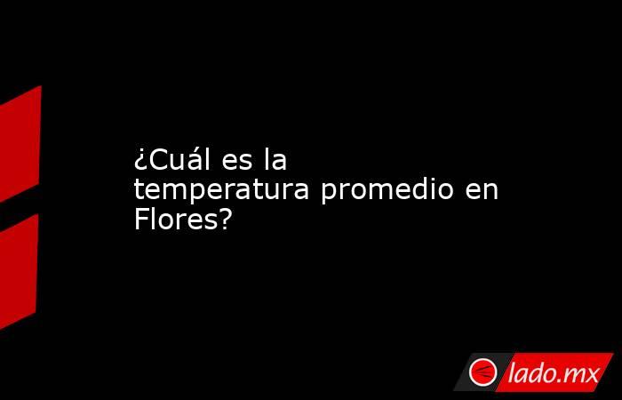 ¿Cuál es la temperatura promedio en Flores?. Noticias en tiempo real