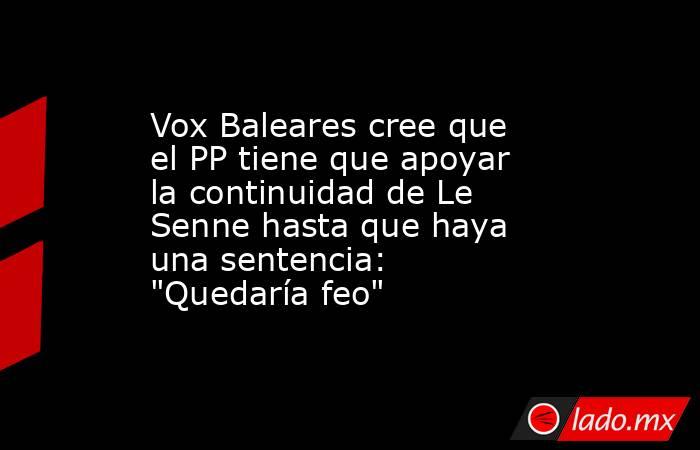 Vox Baleares cree que el PP tiene que apoyar la continuidad de Le Senne hasta que haya una sentencia: 