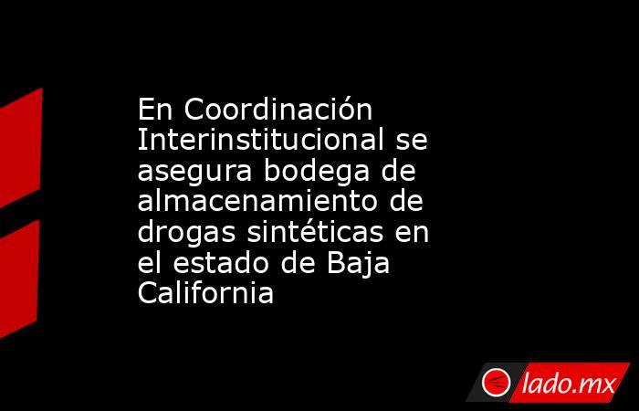 En Coordinación Interinstitucional se asegura bodega de almacenamiento de drogas sintéticas en el estado de Baja California. Noticias en tiempo real