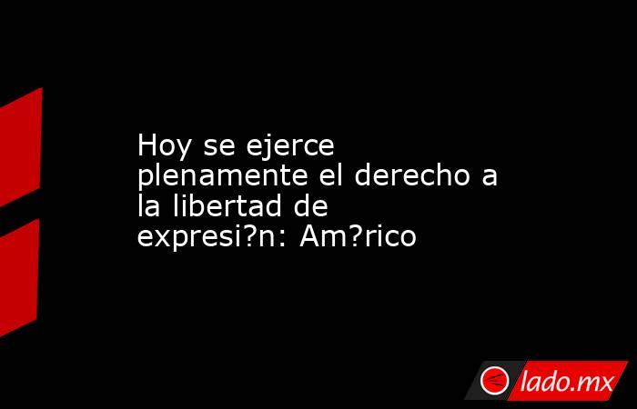 Hoy se ejerce plenamente el derecho a la libertad de expresi?n: Am?rico. Noticias en tiempo real