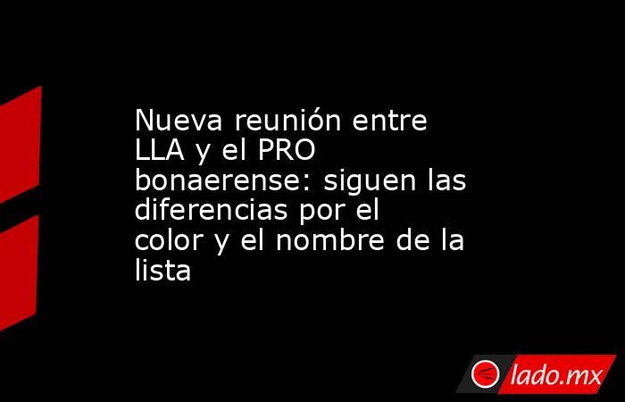 Nueva reunión entre LLA y el PRO bonaerense: siguen las diferencias por el color y el nombre de la lista. Noticias en tiempo real