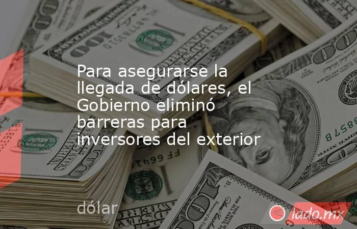 Para asegurarse la llegada de dólares, el Gobierno eliminó barreras para inversores del exterior. Noticias en tiempo real