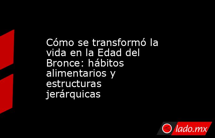 Cómo se transformó la vida en la Edad del Bronce: hábitos alimentarios y estructuras jerárquicas. Noticias en tiempo real