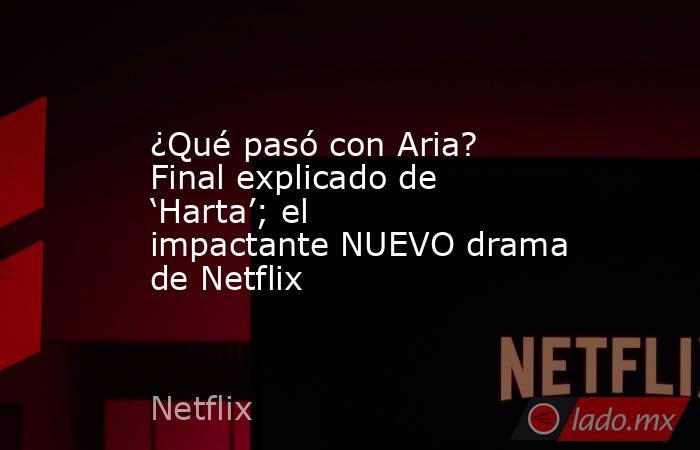 ¿Qué pasó con Aria? Final explicado de ‘Harta’; el impactante NUEVO drama de Netflix. Noticias en tiempo real