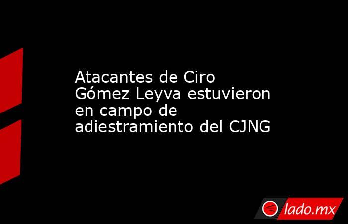 Atacantes de Ciro Gómez Leyva estuvieron en campo de adiestramiento del CJNG . Noticias en tiempo real