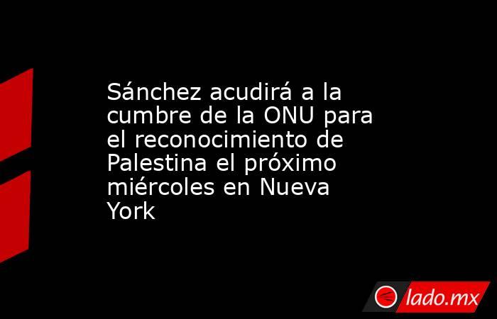 Sánchez acudirá a la cumbre de la ONU para el reconocimiento de Palestina el próximo miércoles en Nueva York. Noticias en tiempo real