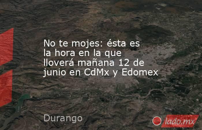 No te mojes: ésta es la hora en la que lloverá mañana 12 de junio en CdMx y Edomex. Noticias en tiempo real