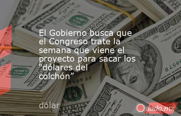 El Gobierno busca que el Congreso trate la semana que viene el proyecto para sacar los “dólares del colchón”. Noticias en tiempo real