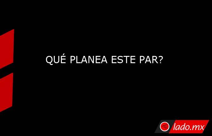 QUÉ PLANEA ESTE PAR?. Noticias en tiempo real