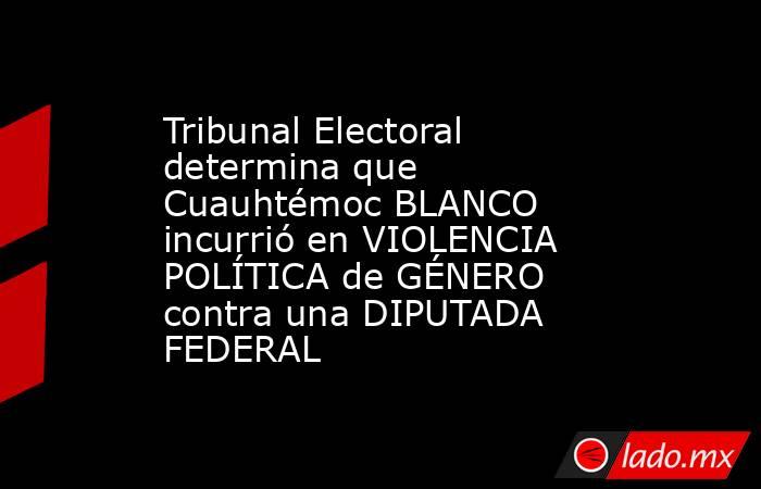 Tribunal Electoral determina que Cuauhtémoc BLANCO incurrió en VIOLENCIA POLÍTICA de GÉNERO contra una DIPUTADA FEDERAL. Noticias en tiempo real