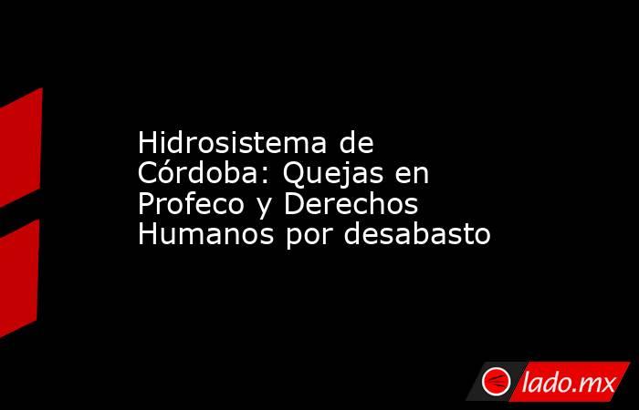 Hidrosistema de Córdoba: Quejas en Profeco y Derechos Humanos por desabasto. Noticias en tiempo real