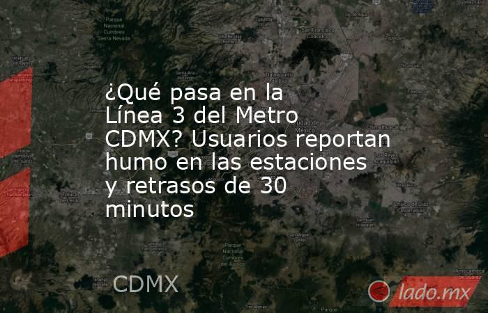 ¿Qué pasa en la Línea 3 del Metro CDMX? Usuarios reportan humo en las estaciones y retrasos de 30 minutos. Noticias en tiempo real