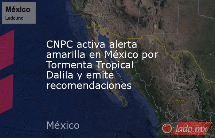 CNPC activa alerta amarilla en México por Tormenta Tropical Dalila y emite recomendaciones. Noticias en tiempo real