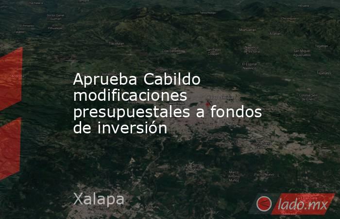 Aprueba Cabildo modificaciones presupuestales a fondos de inversión. Noticias en tiempo real