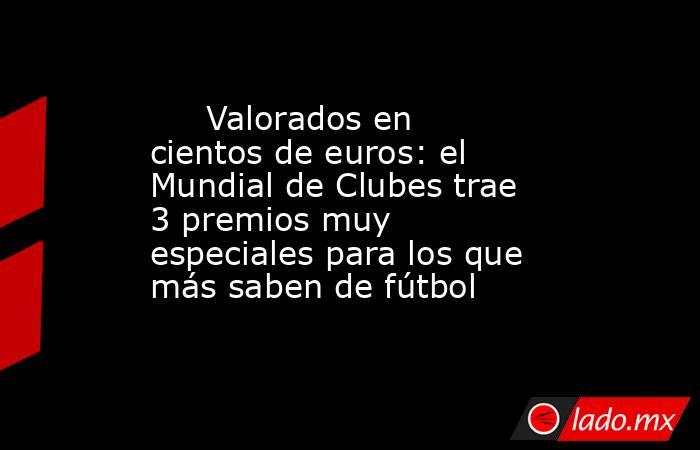                              Valorados en cientos de euros: el Mundial de Clubes trae 3 premios muy especiales para los que más saben de fútbol                         . Noticias en tiempo real