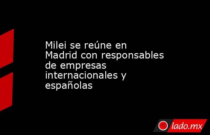 Milei se reúne en Madrid con responsables de empresas internacionales y españolas. Noticias en tiempo real