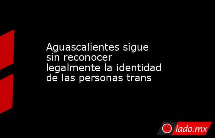 Aguascalientes sigue sin reconocer legalmente la identidad de las personas trans. Noticias en tiempo real