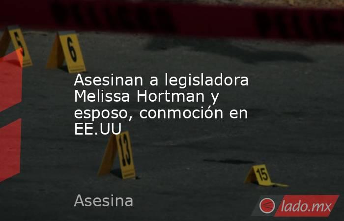 Asesinan a legisladora Melissa Hortman y esposo, conmoción en EE.UU. Noticias en tiempo real