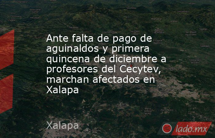 Ante falta de pago de aguinaldos y primera quincena de diciembre a profesores del Cecytev, marchan afectados en Xalapa. Noticias en tiempo real