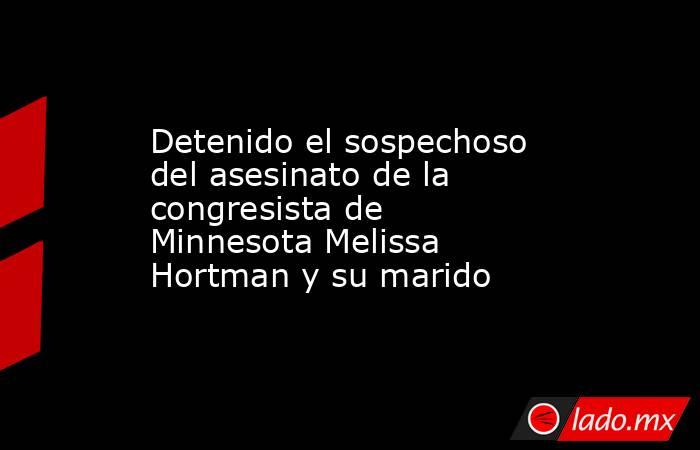 Detenido el sospechoso del asesinato de la congresista de Minnesota Melissa Hortman y su marido. Noticias en tiempo real