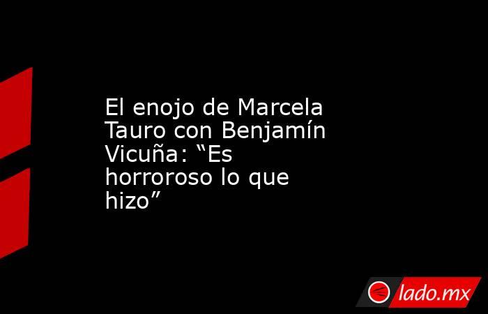 El enojo de Marcela Tauro con Benjamín Vicuña: “Es horroroso lo que hizo”. Noticias en tiempo real