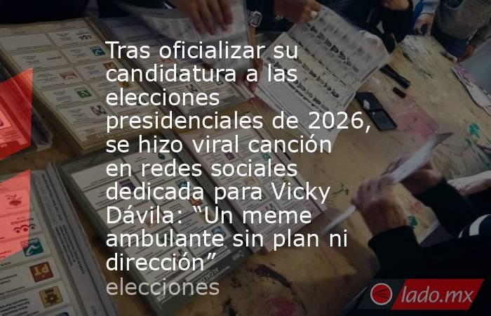 Tras oficializar su candidatura a las elecciones presidenciales de 2026, se hizo viral canción en redes sociales dedicada para Vicky Dávila: “Un meme ambulante sin plan ni dirección”. Noticias en tiempo real