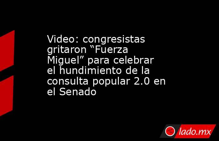 Video: congresistas gritaron “Fuerza Miguel” para celebrar el hundimiento de la consulta popular 2.0 en el Senado . Noticias en tiempo real