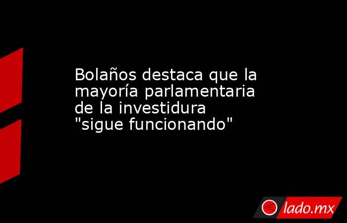 Bolaños destaca que la mayoría parlamentaria de la investidura 